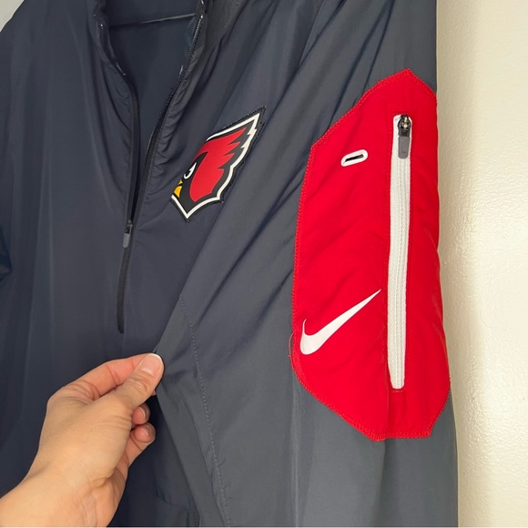 Nike Unisex NFL Arizona Cardinals 1/4 Zip Pullover Windbreaker Jacket Small size - Picture 11 of 14